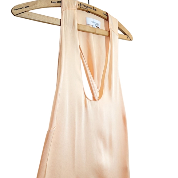 ROSETTA GETTY Collective Peach Satin Twist Back Halter Maxi Slip Dress Sz 6 - Picture 6 of 16